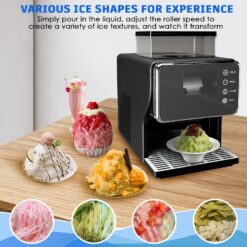 Shaved Ice Machine, Portable Ice Maker with Rapid Cooling and Food-Grade Stainless Steel Material
