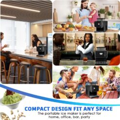 Shaved Ice Machine, Portable Ice Maker with Rapid Cooling and Food-Grade Stainless Steel Material