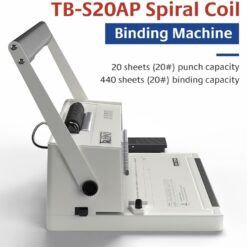 TruBind Coil Binding Machine with Electric Coil Inserter and Foot Pedal, 20 Sheet Punch Capacity, Bind up to 440 Sheets
