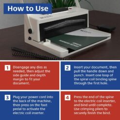 TruBind Coil Binding Machine with Electric Coil Inserter and Foot Pedal, 20 Sheet Punch Capacity, Bind up to 440 Sheets