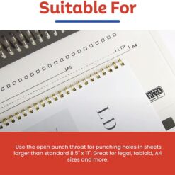TruBind Manual Wire Binding Machine, 22 Sheet Punch Capacity, Bind up to 120 Sheets, 34 Fully Disengageable Dies, 3:1 Pitch