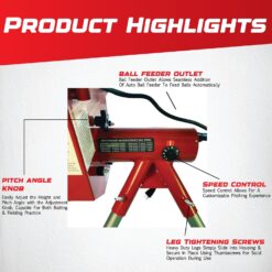Heater Sports Heavy-Duty Baseball Pitching Machine W/Bonus Ball Feeder - Accurate & Adjustable Pitching Machine