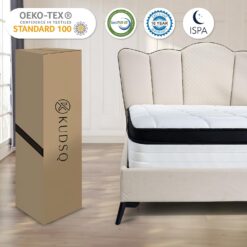 KUDSQ Full Size Mattress 12 Inch with Memory Foam and Pocket Spring for Pressure Relief & Comfort Sleep