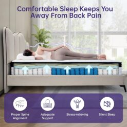 KUDSQ Full Size Mattress 12 Inch with Memory Foam and Pocket Spring for Pressure Relief & Comfort Sleep