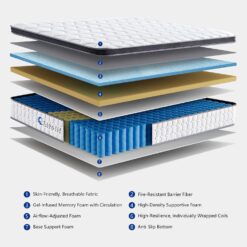 Sigolit 12 Inch Queen Size Hybrid Mattress - Medium Firm, Memory Foam & Pocket Springs, Motion Isolation, Edge Support, Pressure Relief, Ships Compressed