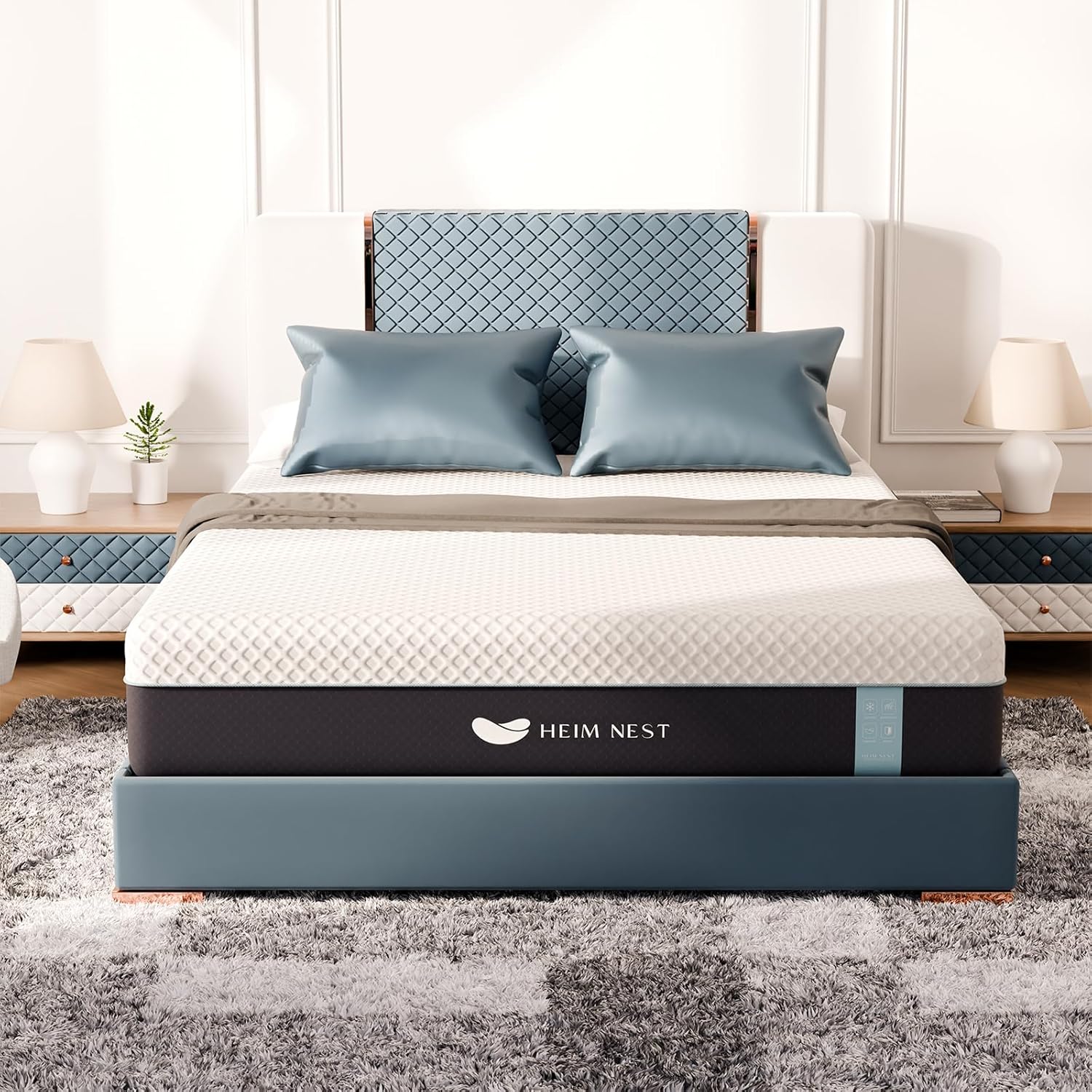HEIM NEST Full Mattress, 12 Inch Gel & Air-Cooling Memory Foam Mattress for Pressure Relief, Medium Firm Full Size in a Box