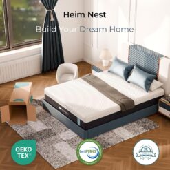 HEIM NEST Full Mattress, 12 Inch Gel & Air-Cooling Memory Foam Mattress for Pressure Relief, Medium Firm Full Size in a Box