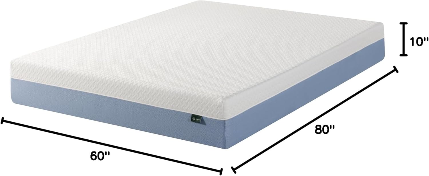 ZINUS 10 Inch Cooling Essential Memory Foam Mattress, Queen, Fiberglass Free, Medium Feel, Cooling Airflow Memory Foam