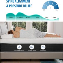 ADDNUSS Queen Mattresses,12 Inch Memory Foam Hybrid Mattress in a Box with Individual Pocket Spring