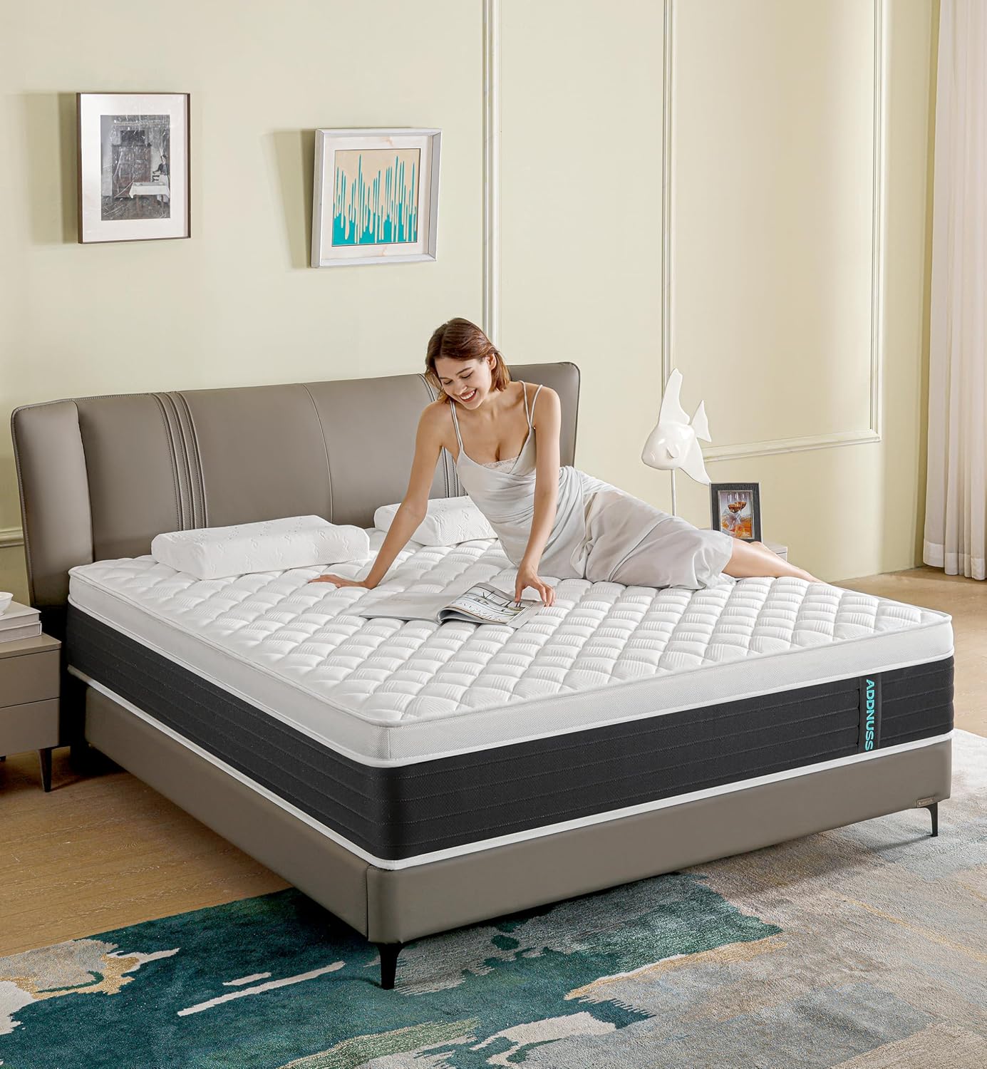 ADDNUSS Queen Mattresses,12 Inch Memory Foam Hybrid Mattress in a Box with Individual Pocket Spring