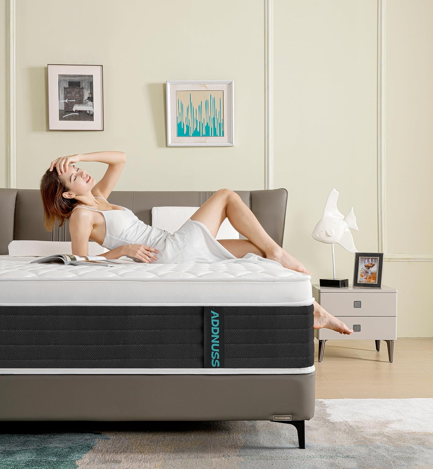 ADDNUSS Queen Mattresses,12 Inch Memory Foam Hybrid Mattress in a Box with Individual Pocket Spring