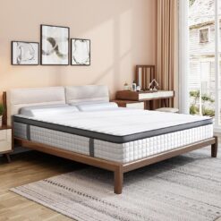 Elitspace Queen Mattresses, 10 Inch Queen Size Mattress, Medium Firm Feel Memory Foam & Individual Pocket Springs