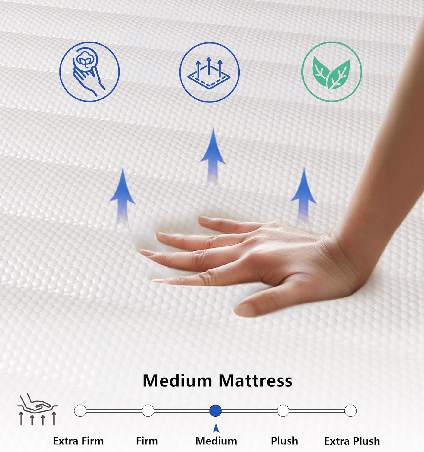 Elitspace Queen Mattresses, 10 Inch Queen Size Mattress, Medium Firm Feel Memory Foam & Individual Pocket Springs
