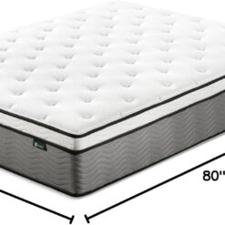 ZINUS 12 Inch True Support Hybrid Mattress, King, Fiberglass Free, Medium Feel, Motion Isolation