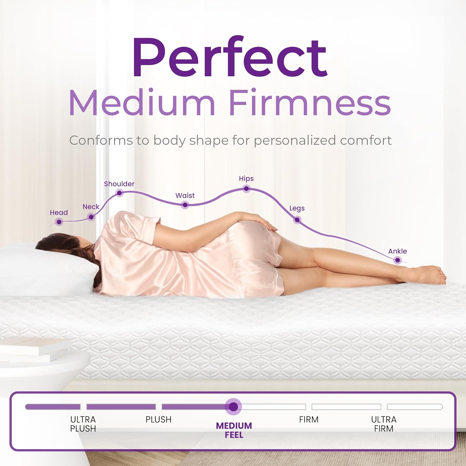 GAESTE 10 Inch Full Cooling Gel Memory Foam Medium Firm Mattress Breathable Pressure Relief CertiPUR-US Certified Foam (Full, 10 in)