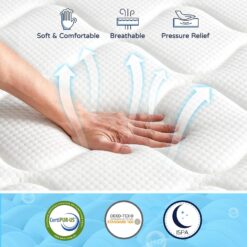 SIMARTH Mattress Memory Foam Hybrid Mattress with Motion Isolation and Pressure Relief, Strong Edge Support (10 Inch, Queen)