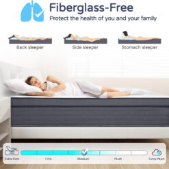 SIMARTH Mattress Memory Foam Hybrid Mattress with Motion Isolation and Pressure Relief, Strong Edge Support (10 Inch, Queen)