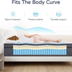 SIMARTH Mattress Memory Foam Hybrid Mattress with Motion Isolation and Pressure Relief, Strong Edge Support (10 Inch, Queen)