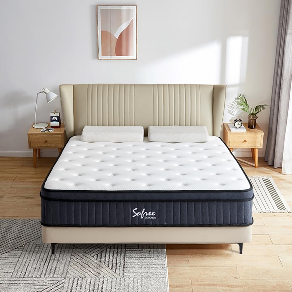Sofree Bedding Queen Size 10 Inch Memory Foam Hybrid Mattress, Pocket Spring in a Box for Motion Isolation