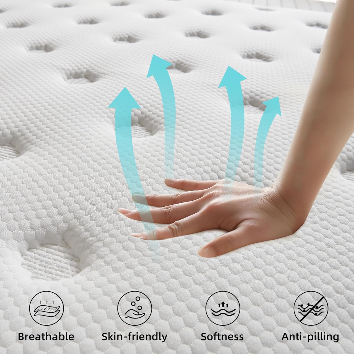 Sofree Bedding Queen Size 10 Inch Memory Foam Hybrid Mattress, Pocket Spring in a Box for Motion Isolation
