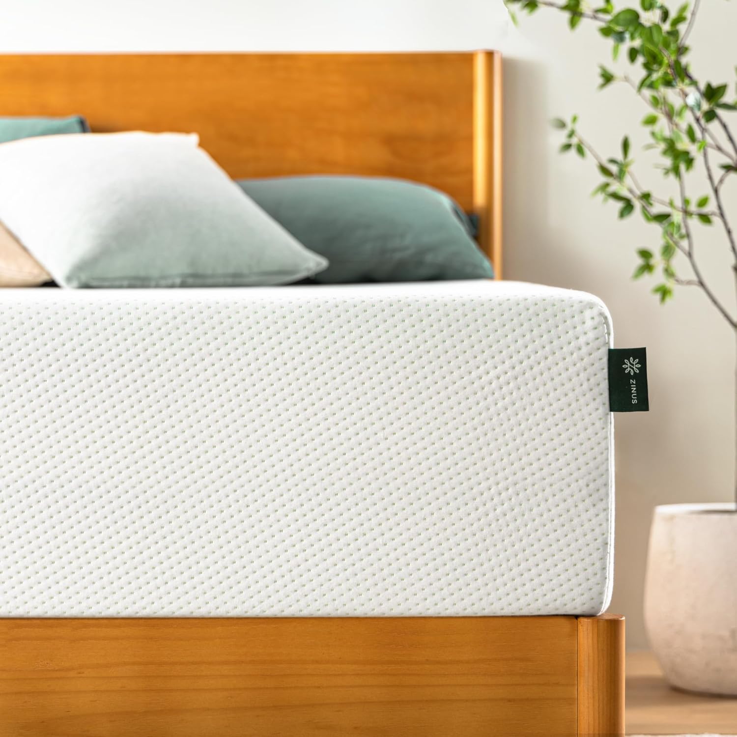 ZINUS 12 Inch Green Tea Memory Foam Mattress, Full, Fiberglass free, Medium Firm Feel, Zoned Pressure Relief