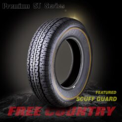 Free Country Set 2 Premium Radial Trailer Tires ST 225/75R15 10PR Load Range E w/featured Scuff Guard 8mm Tread Depth
