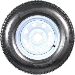 eCustomrim 2-Pack Trailer Tire Rim ST205/75D14 14 in. Load Range C 5 Lug White Spoke Wheel - 2 Year Warranty w/Free Roadside