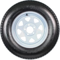 eCustomrim 2-Pack Trailer Tire On Rim ST205/75D15 F78 205/75 Load Range C 5 Lug White Spoke Wheel - 2 Year Warranty w/Free Roadside