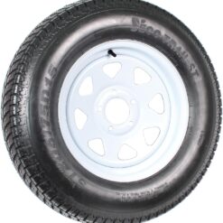eCustomrim 2-Pack Trailer Tire On Rim ST205/75D15 F78 205/75 Load Range C 5 Lug White Spoke Wheel - 2 Year Warranty w/Free Roadside
