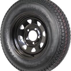 eCustomrim 2-Pack Trailer Tire On Rim Bias Ply ST175/80D13 175/80 Load Range C 5-4.5 Black Spoke Wheel - 2 Year Warranty w/Free Roadside