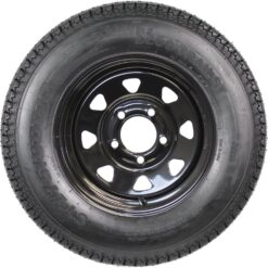 eCustomrim 2-Pack Trailer Tire On Rim Bias Ply ST175/80D13 175/80 Load Range C 5-4.5 Black Spoke Wheel - 2 Year Warranty w/Free Roadside