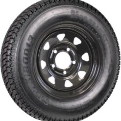 eCustomrim 2-Pack Trailer Tire On Rim Bias Ply ST175/80D13 175/80 Load Range C 5-4.5 Black Spoke Wheel - 2 Year Warranty w/Free Roadside