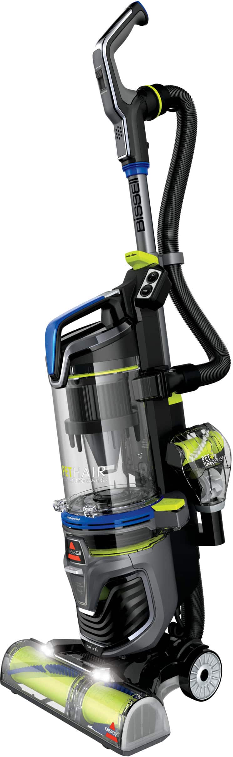 BISSELL - Pet Hair Eraser Turbo Rewind Upright Vacuum - Cobalt Blue and Electric Green