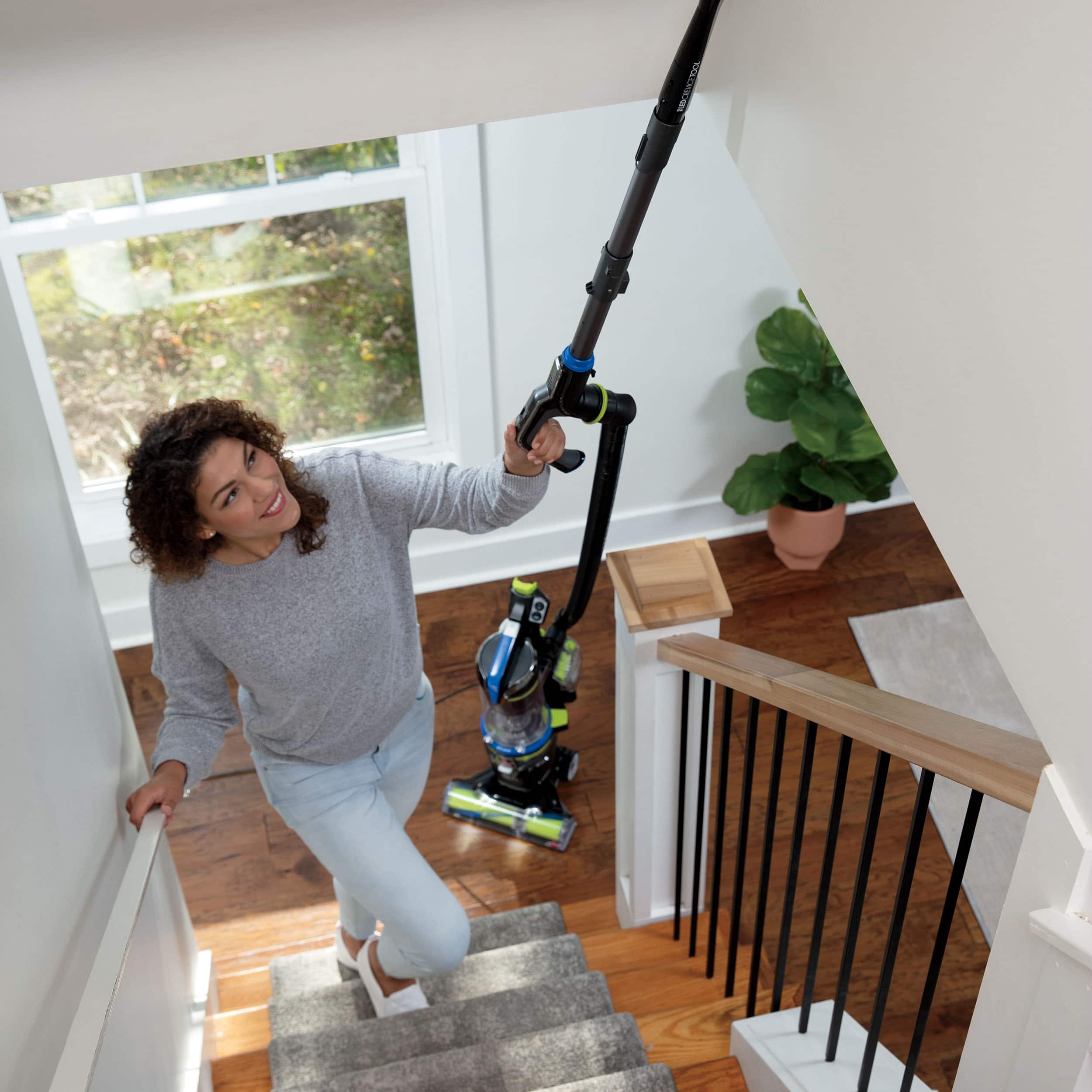 BISSELL - Pet Hair Eraser Turbo Rewind Upright Vacuum - Cobalt Blue and Electric Green