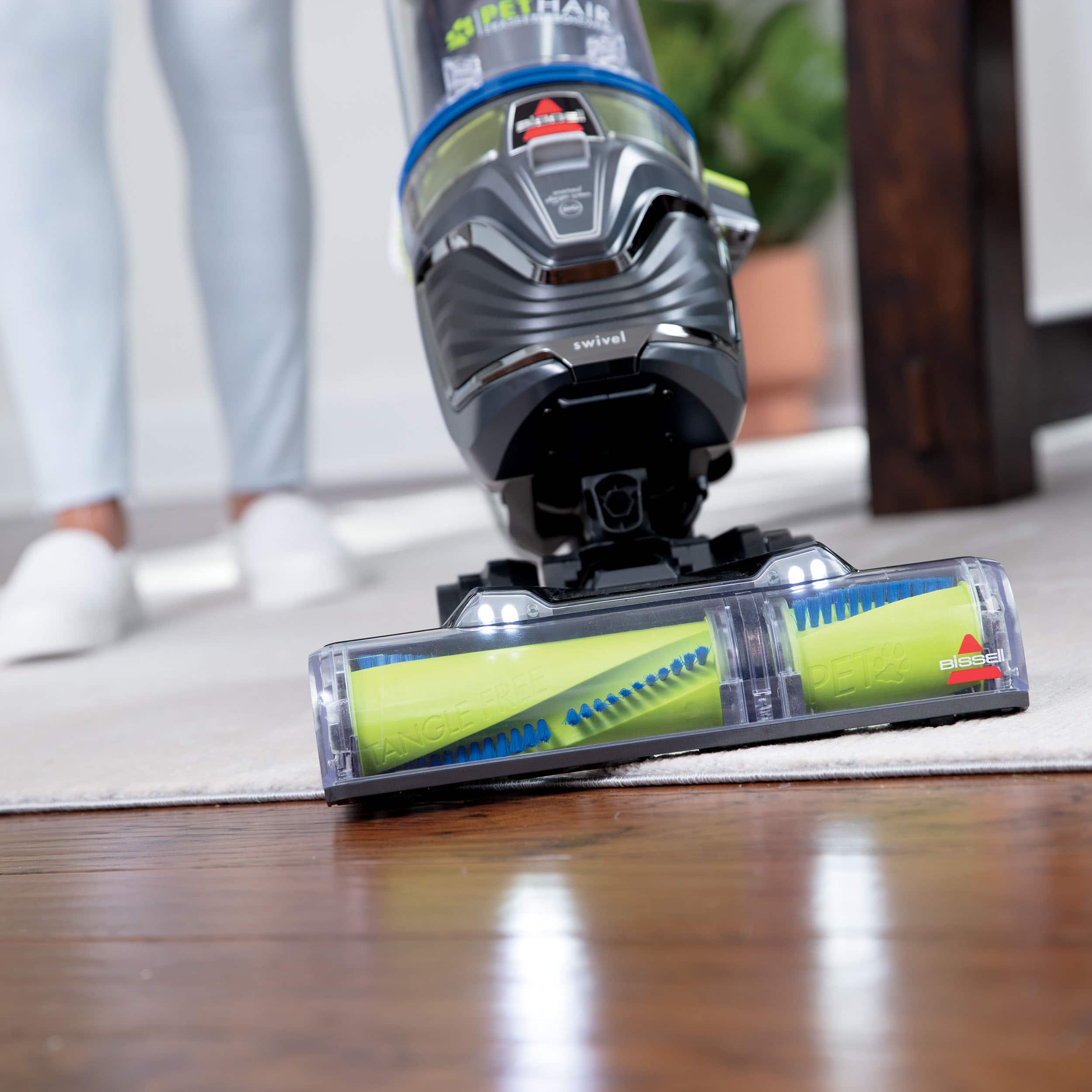 BISSELL - Pet Hair Eraser Turbo Rewind Upright Vacuum - Cobalt Blue and Electric Green