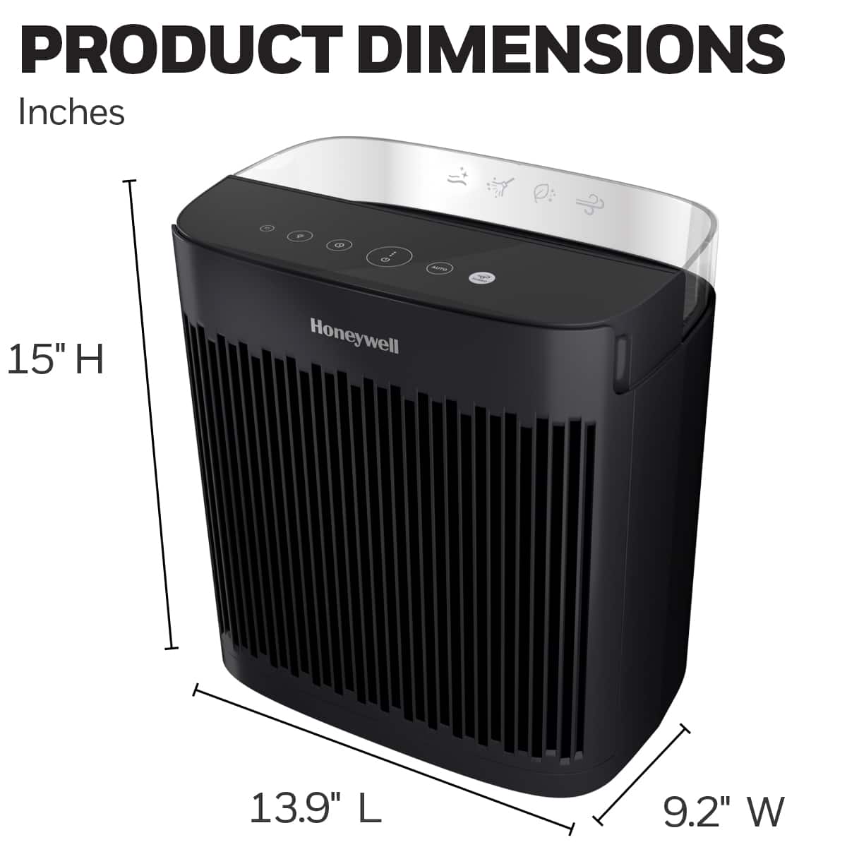 Honeywell - InSight HEPA Air Purifier, Medium-Large Rooms (190 sq.ft) - Black