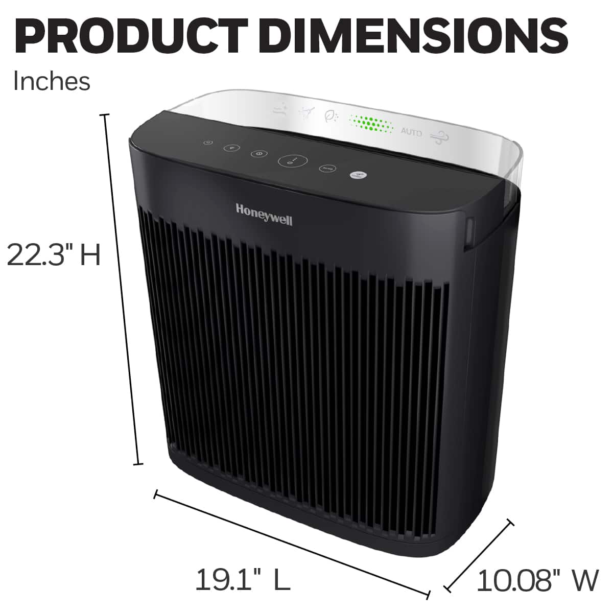Honeywell - Allergen Plus HEPA Air Purifier, Extra-Large Rooms (500 sq.ft) - Black