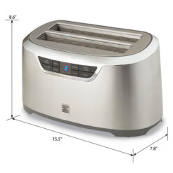 Kenmore Elite 4 Slice Toaster, Auto-Lift Long Slot, Stainless Steel
