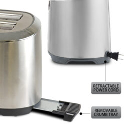 Kenmore Elite 4 Slice Toaster, Auto-Lift Long Slot, Stainless Steel