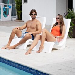 Step2 Vero Pool Chair, Fade-Resistant, Waterproof Patio Furniture for Sun Shelf, Use in Pools up to 9-Inches of Water, Weighted, White