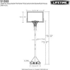 Lifetime Courtside 48 in Polycarbonate Portable Basketball Hoop