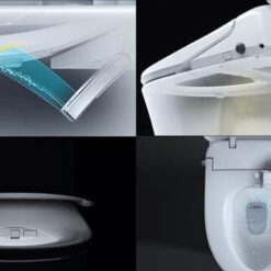 ALPHA BIDET UX Pearl Bidet Toilet Seat in Elongated White, Ultra Low Profile, Endless Warm Water, Arced Stainless Steel Nozzle