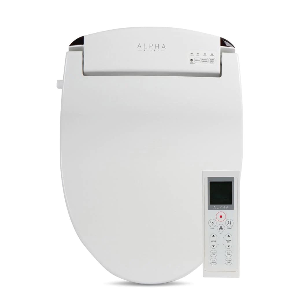 ALPHA BIDET JX2 Elongated Bidet Toilet Seat, White, Endless Warm Water