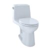 TOTO Eco Ultramax Cotton White Elongated Chair height Soft Close 1-piece Toilet 12-in Rough-In WaterSense 1.28 GPF