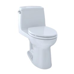 TOTO Eco Ultramax Cotton White Elongated Chair height Soft Close 1-piece Toilet 12-in Rough-In WaterSense 1.28 GPF