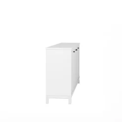 Millwood Pines 4 Panel Door Console Table Storage Cabinet with Doors and Shelves, Sideboard Storage Cabinet, White
