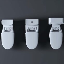 ALPHA BIDET UX Pearl Bidet Toilet Seat in Elongated White, Ultra Low Profile, Endless Warm Water, Arced Stainless Steel Nozzle