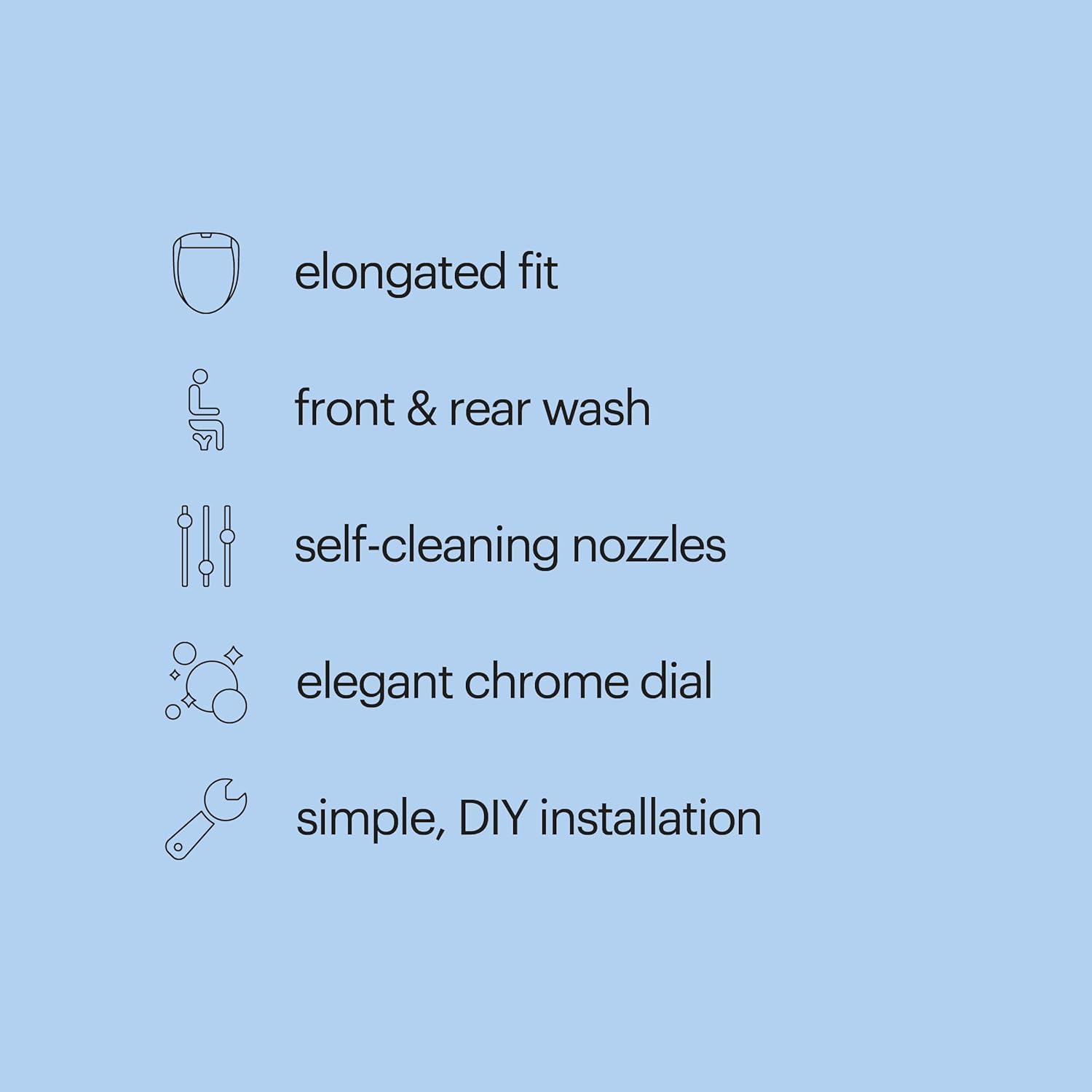Brondell Bidet Toilet Seat Non-Electric Swash Ecoseat, Fits Elongated Toilets, White - Dual Nozzle System - Bidet with Easy Installation