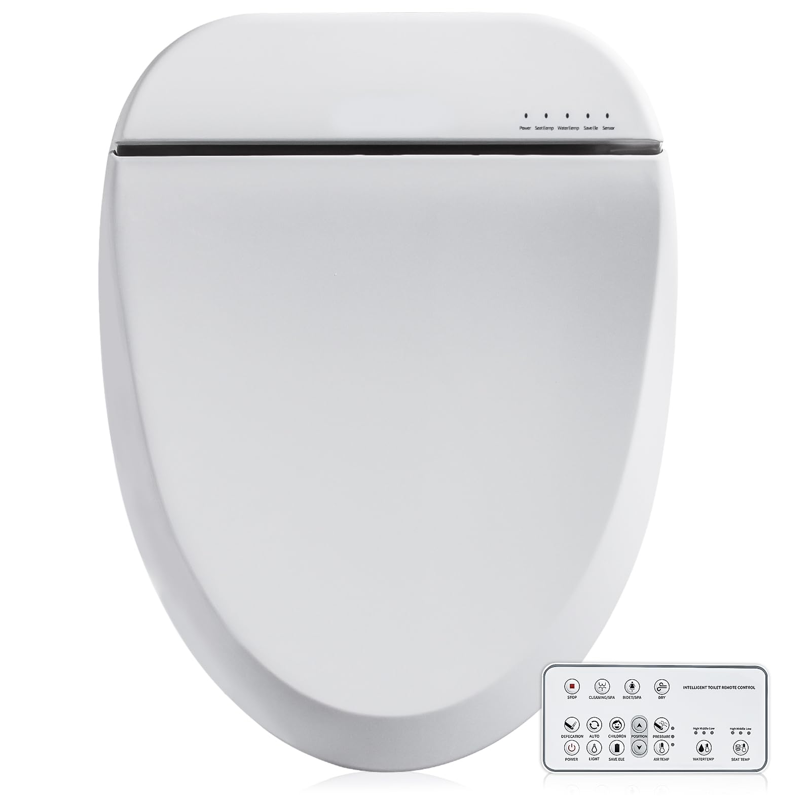 ZMJH Bidet Toilet Seat, Electric Smart Heated Seat with Slow Closes, Vortex Wash, White, A102S-W (Elongated)
