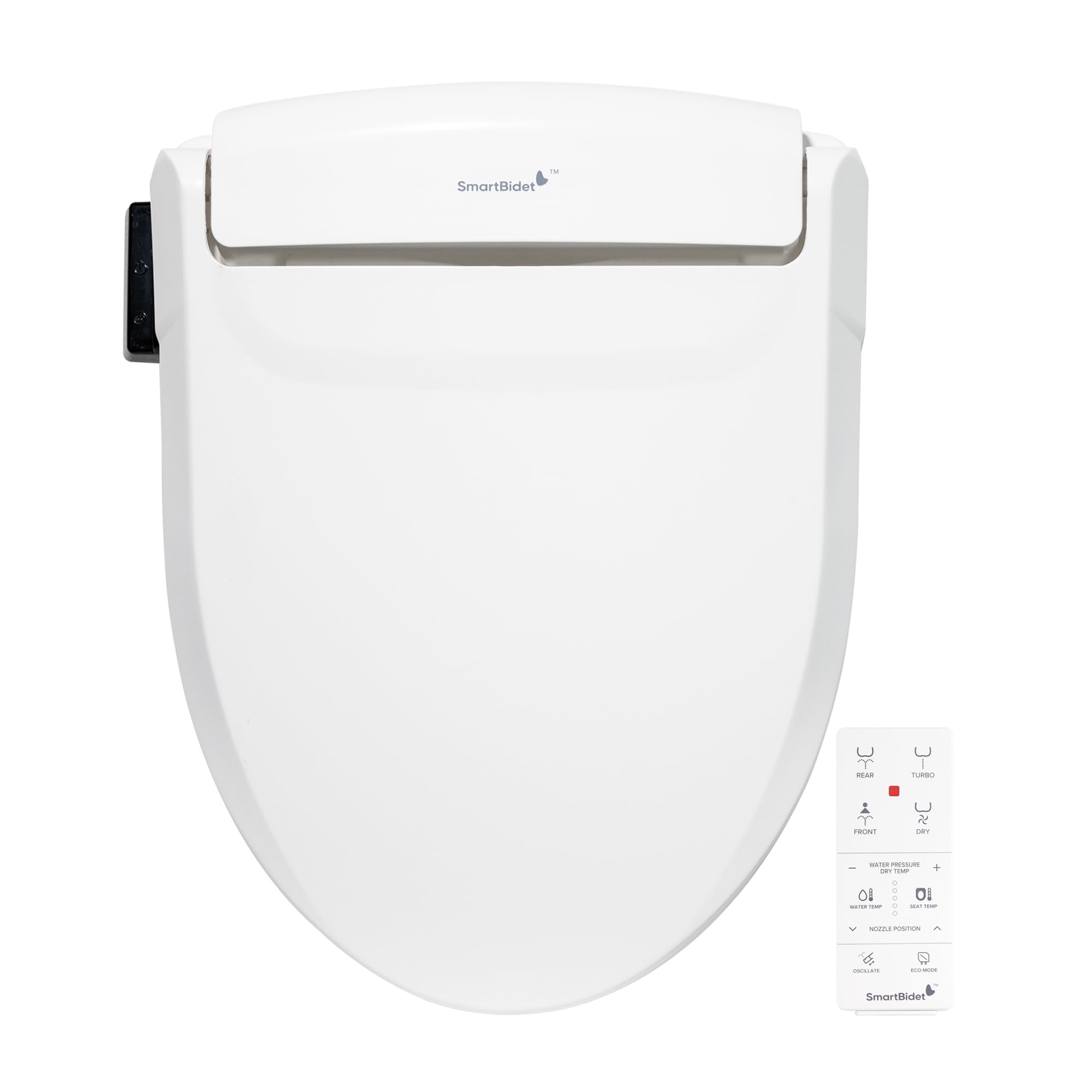 SmartBidet SB-1000WE Electric Bidet Toilet Seat with Heated Seating, Warm Air Dryer, Temperature Control Wash